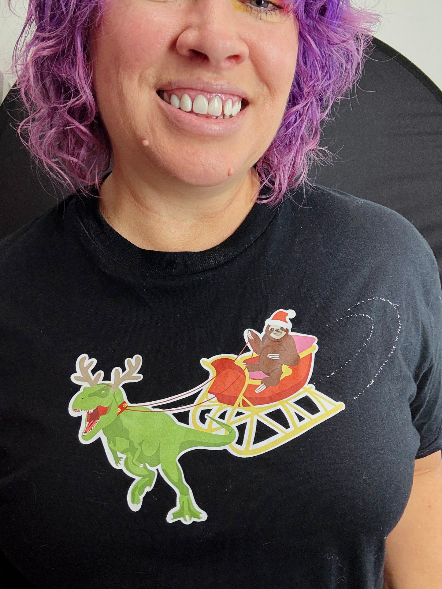 Christmas Sloth & T-Rex - Unisex TShirt