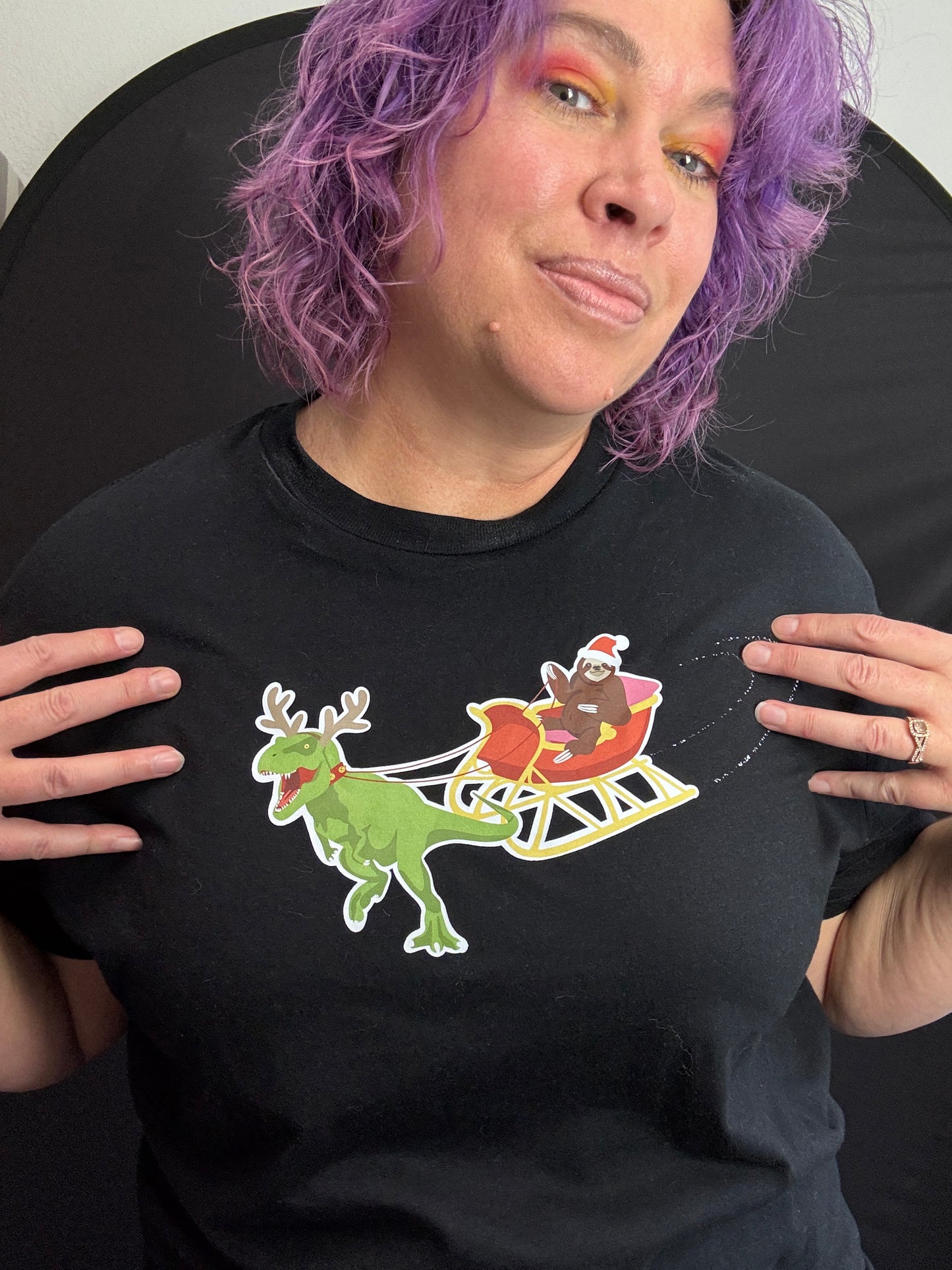 Christmas Sloth & T-Rex - Unisex TShirt