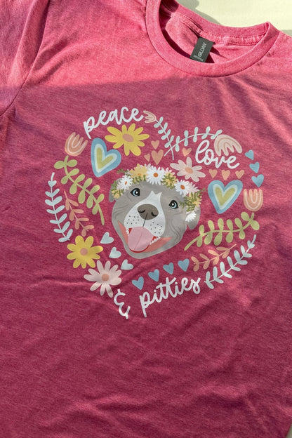 Peace, Love & Pitties - Unisex TShirt